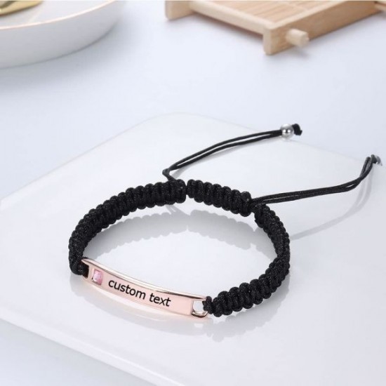 Personalized Friendship Bracelets For 2; 3; 4; 5 Free Engraved ID Matching Bracelets Handmade Braid Rope Adjustable Bracelets For Friends Couple